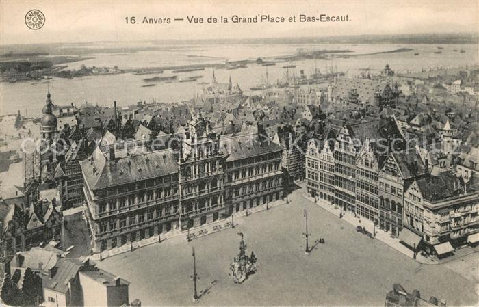 Anvers Antwerpen Grand Place et Bas-Escaut