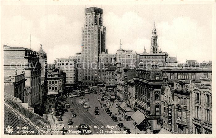 Anvers Antwerpen Torengebouw Strassenbahn