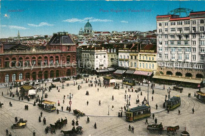 Bruxelles Bruessel Place Rogier et Palace Hotel Strassenbahnen