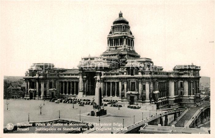 Bruxelles Bruessel Palais de Justice et Monument de L Infanterie Belge
