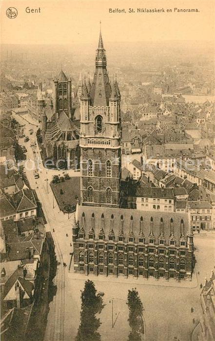 Gent Gand Flandre Belfort St. Niklaaskerk en Panorama
