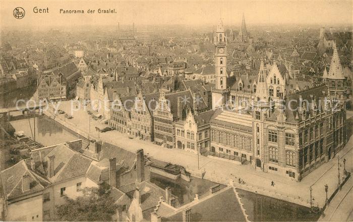 Gent Gand Flandre Panorama del Graslei