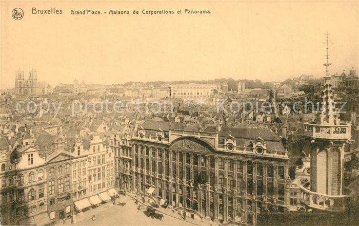 Bruxelles Bruessel Grand Place Maisons de Corporations et Panorama