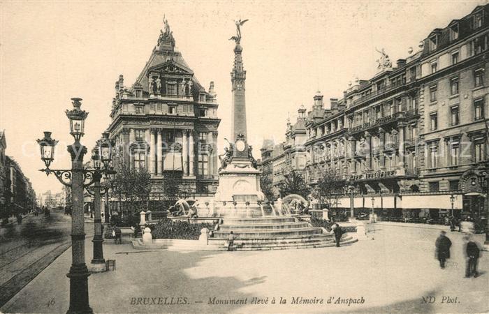 Bruxelles Bruessel Monument élevé a la Memoir de Anspach