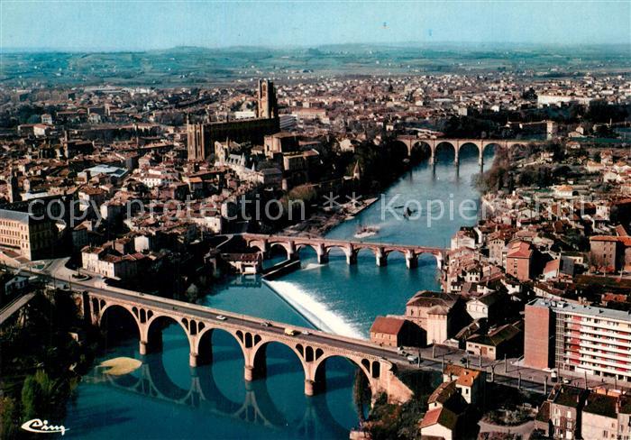 Albi Tarn Fliegeraufnahme Les trois Ponts sur le