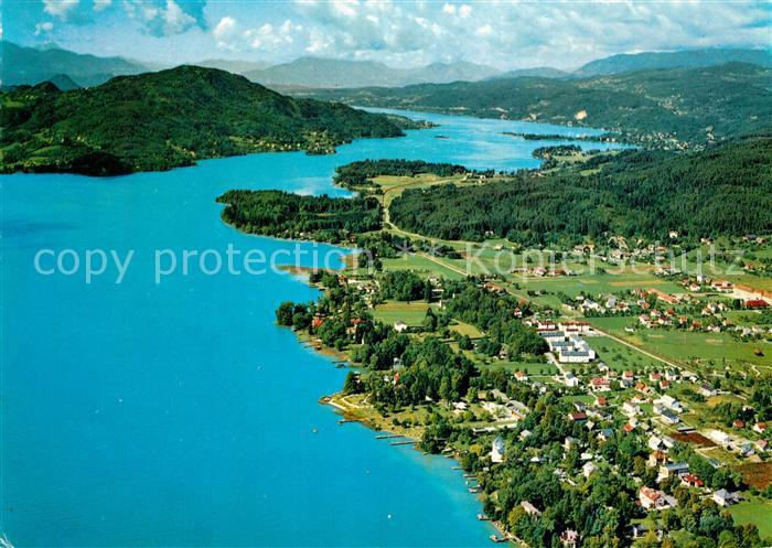 Krumpendorf Woerthersee Fliegeraufnahme Alpenseebad Seepartie