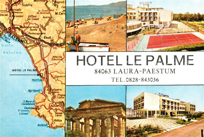 Paestum Hotel le Palme Strand Tennis Landkarte