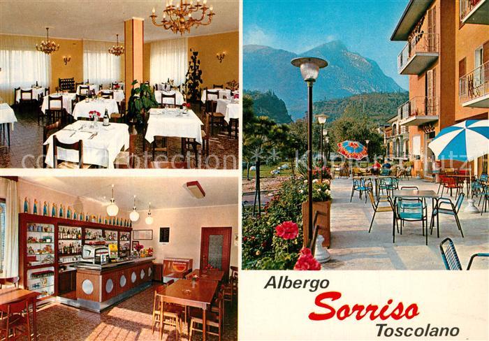Toscolano Maderno Lago di Garda Albergo Sorriso Gastraum Theke Terrasse