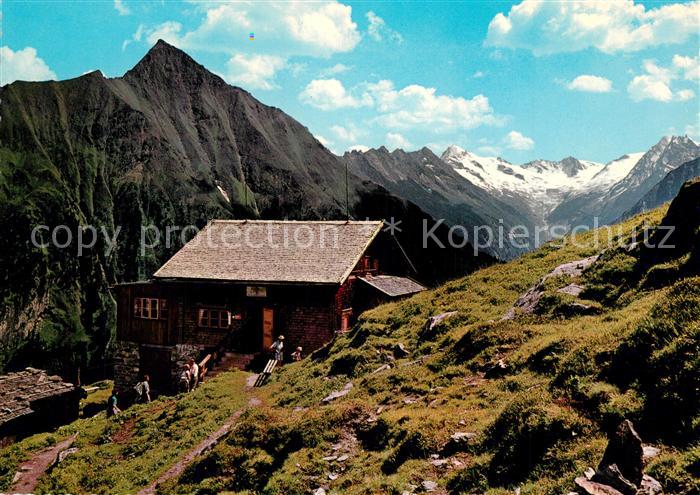 Gamshuette im Zillertal mit Tristner Floitental Gr Loeffler Floitenspitze und Mo