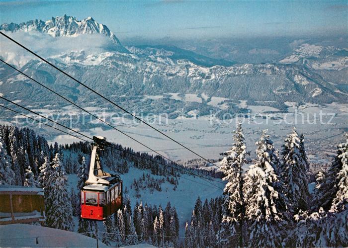 St Johann Tirol Gondelbahn Harschbichl mit Wildem Kaiser