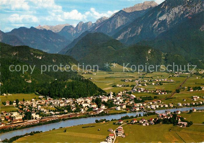 Golling Salzach Fliegeraufnahme mit Lammertal und Dachstein Vorberge
