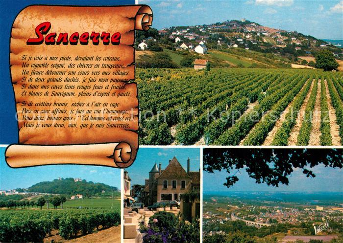 Sancerre La colline vue du vignoble La place de la Halle Panorama sur Saint Satu