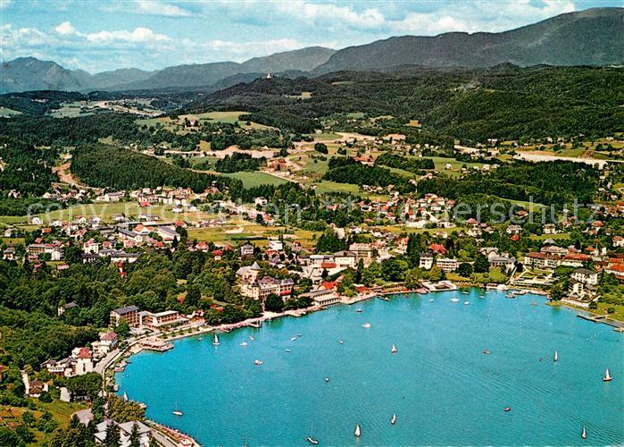 Velden Woerthersee Fliegeraufnahme mit Dobratsch und Gerlitzen