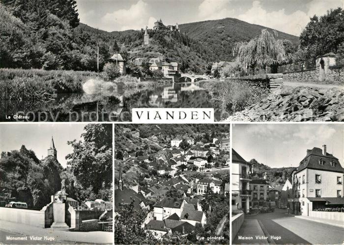 Vianden Le Chateau Monument Victor Hugo Vue generale Maison Victor Hugo