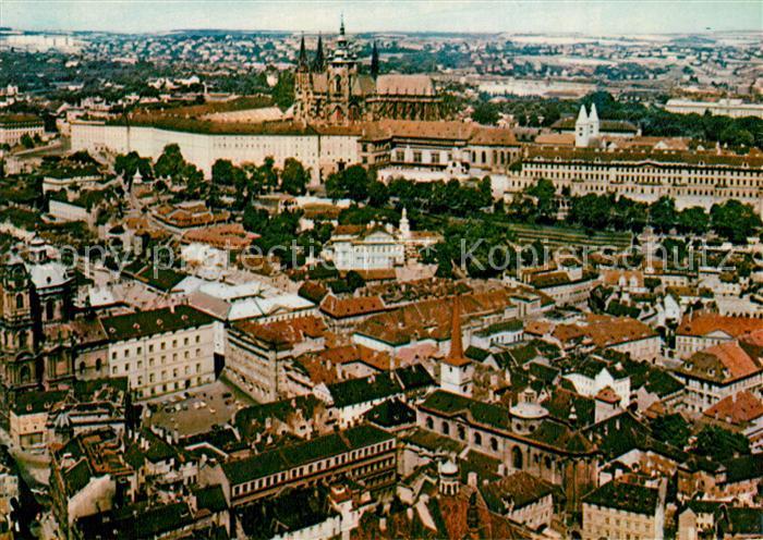 Praha Prahy Prague Blick auf Kleinseite und Prager Burg Fliegeraufnahme