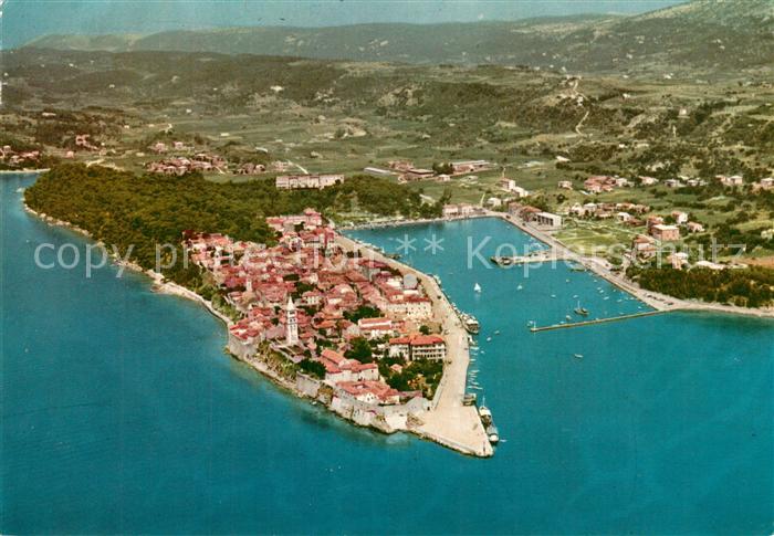 Rab Croatia Landzunge Hafen Fliegeraufnahme