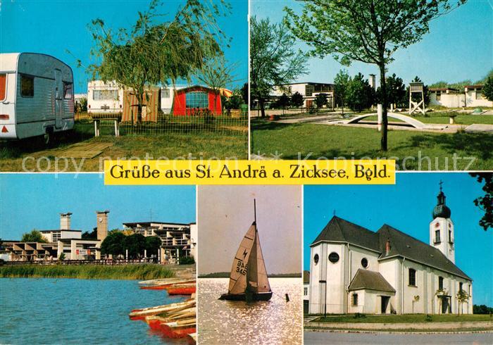 Sankt Andrae Zicksee Campingplatz Rekonvaleszentenheim Strandbad Seemotiv Kirche