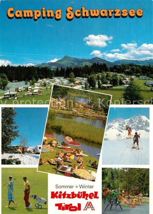 Kitzbuehel Tirol Camping Schwarzsee Golfplatz Kinderspielplatz Wintersport Alpen