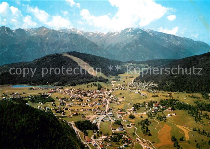 Seefeld Tirol gegen Gschwandkopf Mieminger Kette Fliegeraufnahme