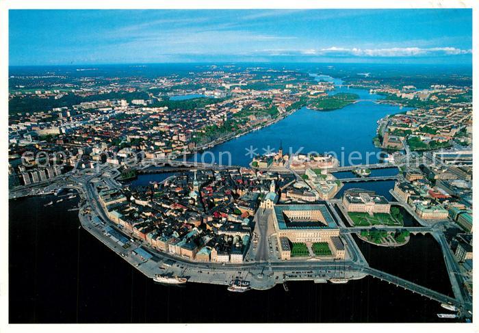 Stockholm Flygbild oever Gamla Stan Old Town