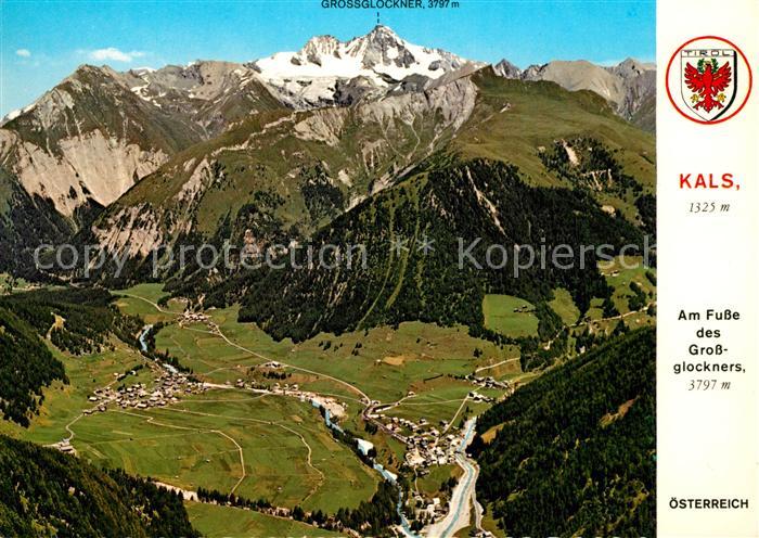 Kals Grossglockner Bergsteigerdorf am Fusse des Grossglockner Fliegeraufnahme