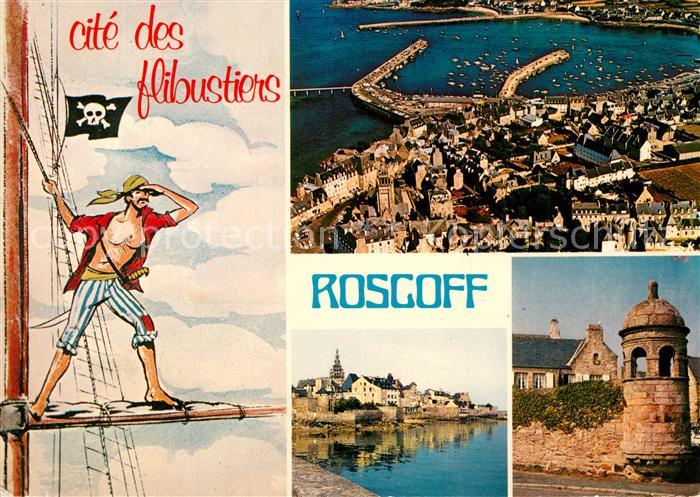Roscoff Le Port les Remparts et la Tour Marie Stuart vue aérienne