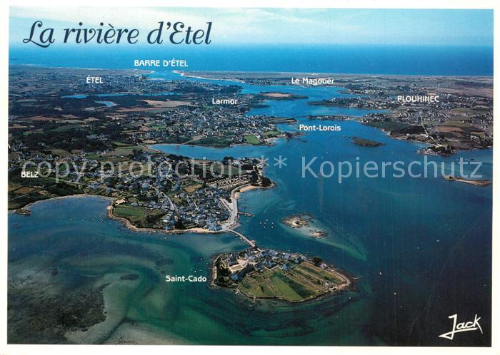 Plouhinec Morbihan La Rivière d_Etel vue aérienne