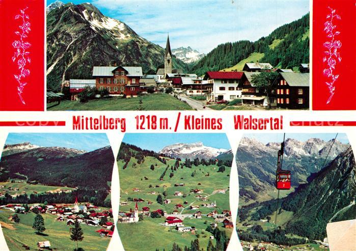 Mittelberg Kleinwalsertal Ortsansicht mit Kirche Bergbahn Alpenpanorama