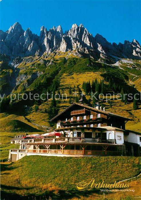 Muehlbach Hochkoenig Berggaststaette Arthurhaus mit Manndlwand