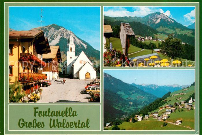 Fontanella Ortsmotiv mit Kirche Panorama Grosses Walsertal Vorarlberg