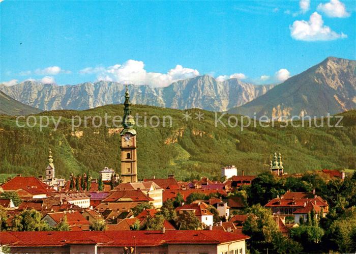 Klagenfurt Woerthersee Stadtbild mit Kirche Karawanken