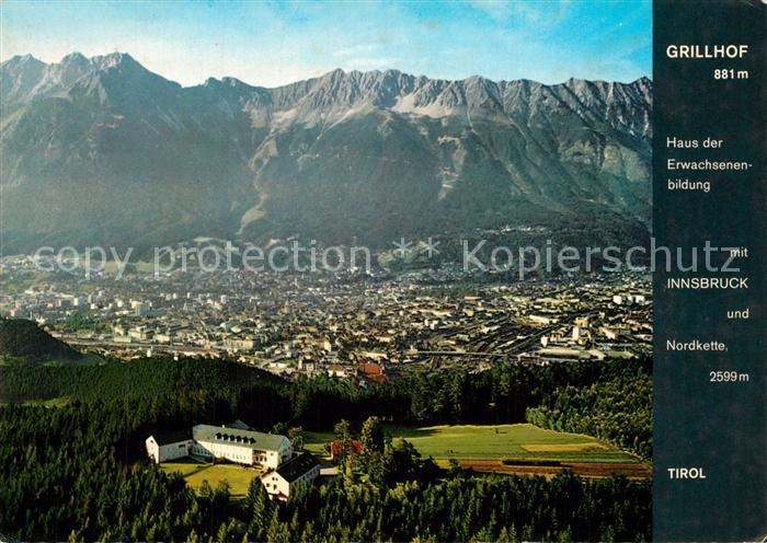Igls Tirol Grillhof Haus der Erwachsenenbildung Blick auf Innsbruck und Nordkett