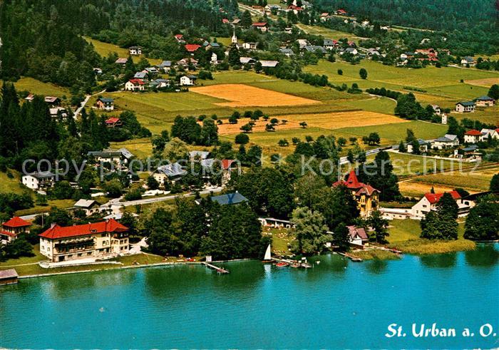 Bodensdorf Ossiacher See Fliegeraufnahme St. Urban und Tschoeran