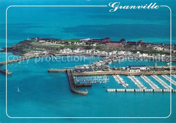 Granville Manche Fliegeraufnahme mit Hafen