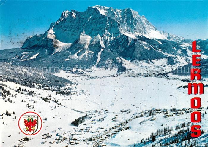 Lermoos Tirol Fliegeraufnahme mit Ehrwald und Zugspitze