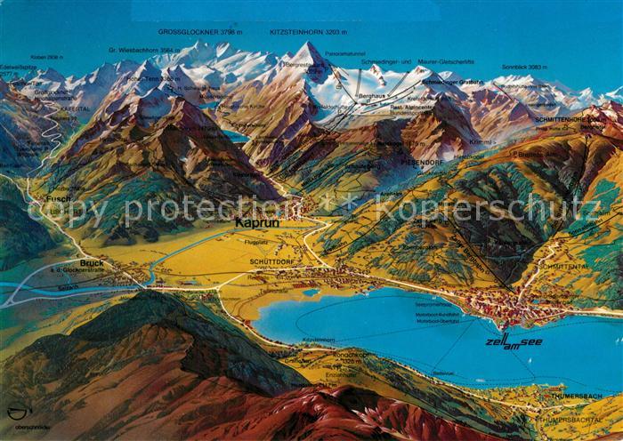 Zell See Panoramakarte Kaprun See Kitzsteinhorn