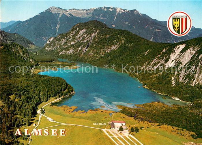 Almsee Fliegeraufnahme bei Gruenau im Almtal