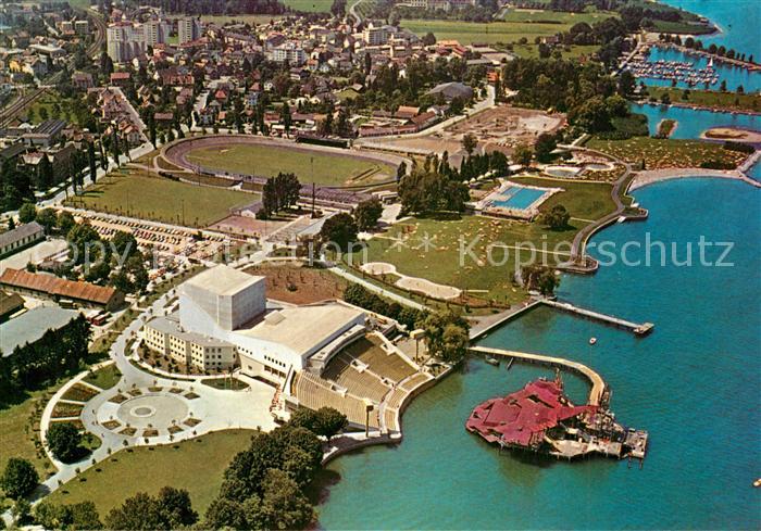 Bregenz Bodensee Fliegeraufnahme Kongresshaus Festspielbuehne Tribuene Schwimmba