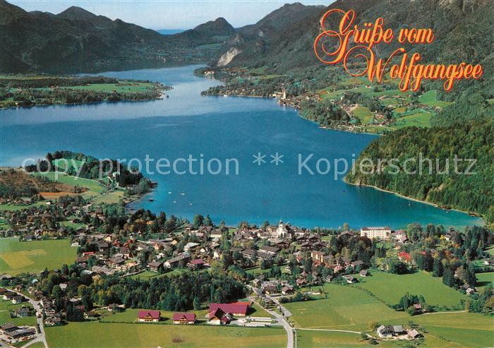 Wolfgangsee Fliegeraufnahme mit Strobl St.-Wolfgang St.-Gilgen