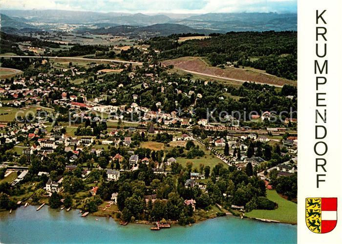 Krumpendorf Woerthersee Fliegeraufnahme Seepartie