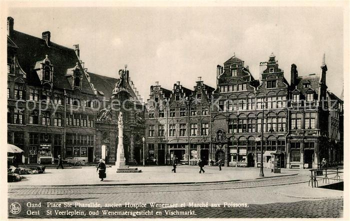 Gand Belgien Place Sainte Pharailde ancien Hospice Wenemaer Marché aux Poissons