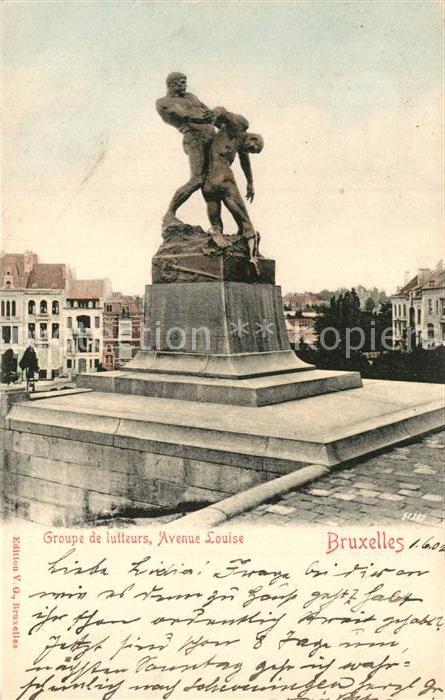 Bruxelles Bruessel Groupe de lutteurs Avenue Louise Monument Denkmal