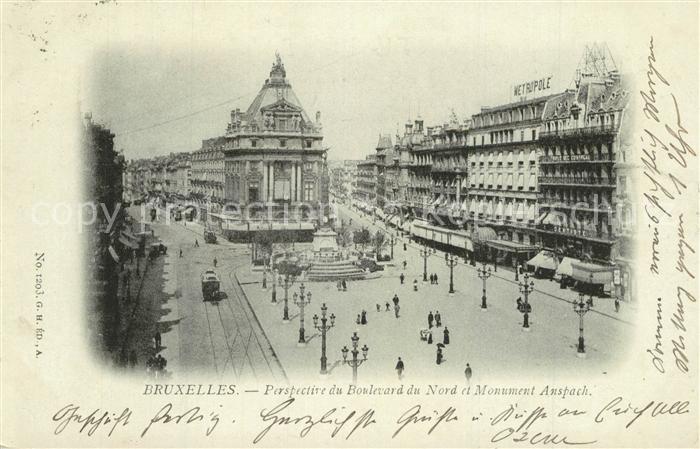 Bruxelles Bruessel Boulevard du Nord Monument Anspach