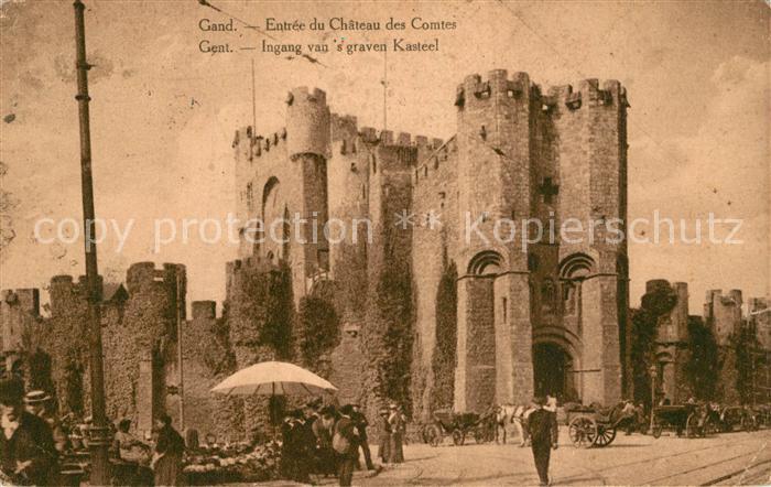 Gand Belgien Entrée du Chateau des Comtes