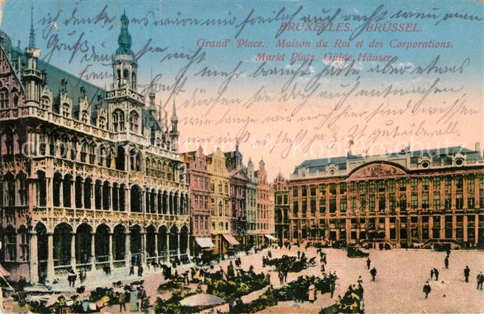 Bruxelles Bruessel Grand Place Maison du Roi et des Corporations Marktplatz Gild