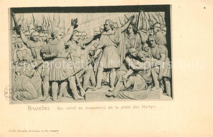 Bruxelles Bruessel Bas relief du Monument de la Place des Martyrs