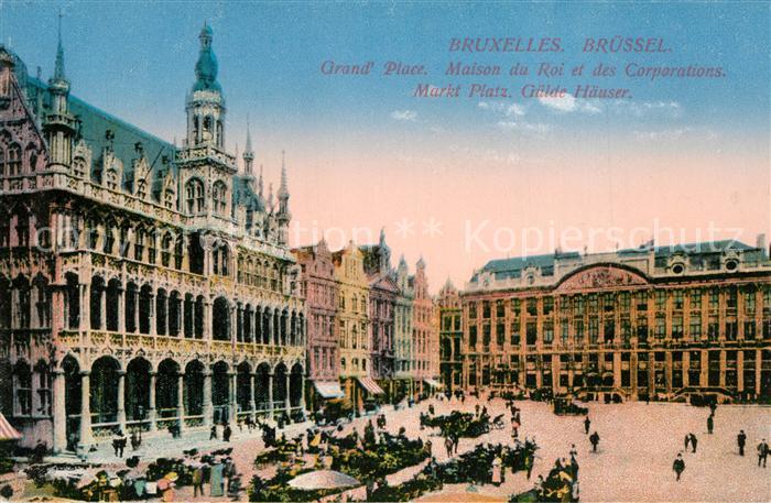 Bruxelles Bruessel Grand Place Maison du Roi et des Corporations Marktplatz Gild