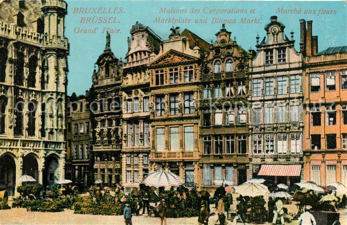 Bruxelles Bruessel Maisons des Corporations Marché aux fleurs Gildehaeuser Blume