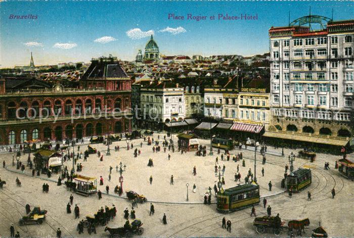 Bruxelles Bruessel Place Rogier et Palace Hotel Tram