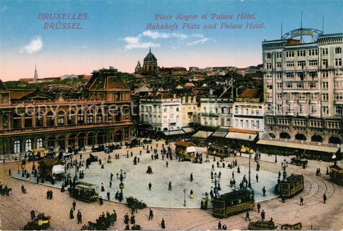 Bruxelles Bruessel Place Rogier et Palace Hotel Tram